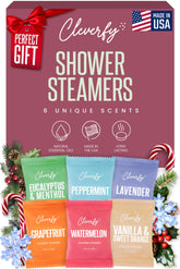 Cleverfy Shower Steamer Lavender Tablet shows calming mood-enhancing aroma