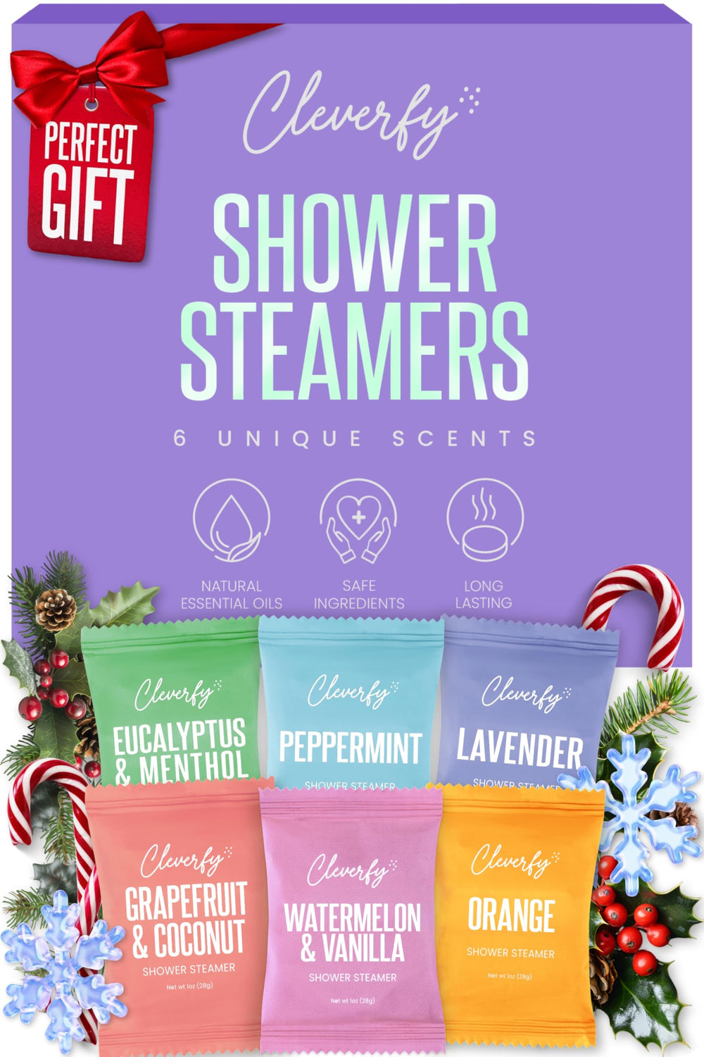 CLEVERFY packaging box for shower steamers signals a thoughtful self-care gift