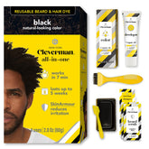Cleverman hair-beard-dye-kit-pack shows the all-in-one home color solution for gray coverage.