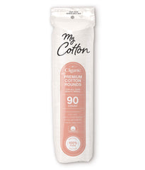 Cliganic cotton rounds close-up shows lint-free texture for gentle cleansing.