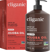 Cliganic Jojoba Oil bulk 16oz bottle pump for easy dispensing and value