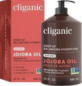 Cliganic jojoba oil bulk pump 32oz for easy DIY beauty applications