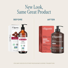 Cliganic jojoba oil skin application demonstrates lightweight absorption for face care.