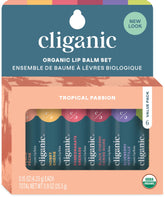 Cliganic Organic Lip Balm Set black cherry tube provides long-lasting moisture for dry lips.