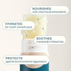 Cliganic Organic Lip Balm Set green apple tube supplies refreshing hydration and a crisp scent.