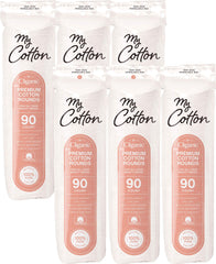 Cliganic Premium Cotton Rounds pack-front shows 540-count value for gentle makeup removal.