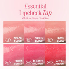 CLIO Essential Lip & Cheek Tap blended with brush for seamless professional-looking color.
