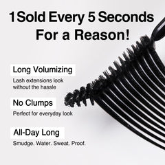 CLIO Kill Lash Superproof Mascara waterproof closeup on lashes resisting water