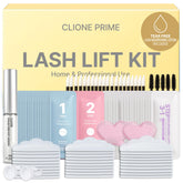 CLIONE PRIME lash lift kit packaging shows hygienic single use sachets for precise, fresh results