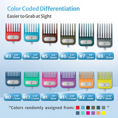 CLIPFIT guards in protective case for organized on-the-go grooming.