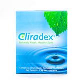 Cliradex towlettes packaging shows convenient daily eyelid cleansing for on-the-go use.
