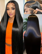 Cllok 30-inch straight wig lacefront close-up shows natural shine and a sleek silhouette.