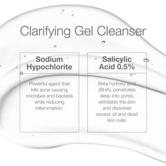 CLn Acne Cleanser therapeutic gel texture ready for cleansing oily skin.