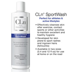 CLn SportWash pump action close up highlighting easy post workout cleansing