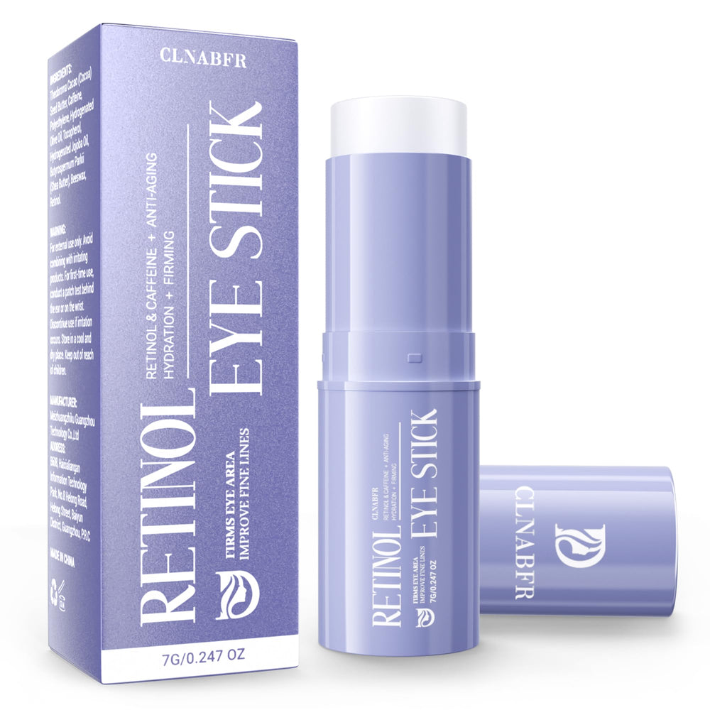 CLNABFR retinol eye stick packaging shown for easy on-the-go eye care.