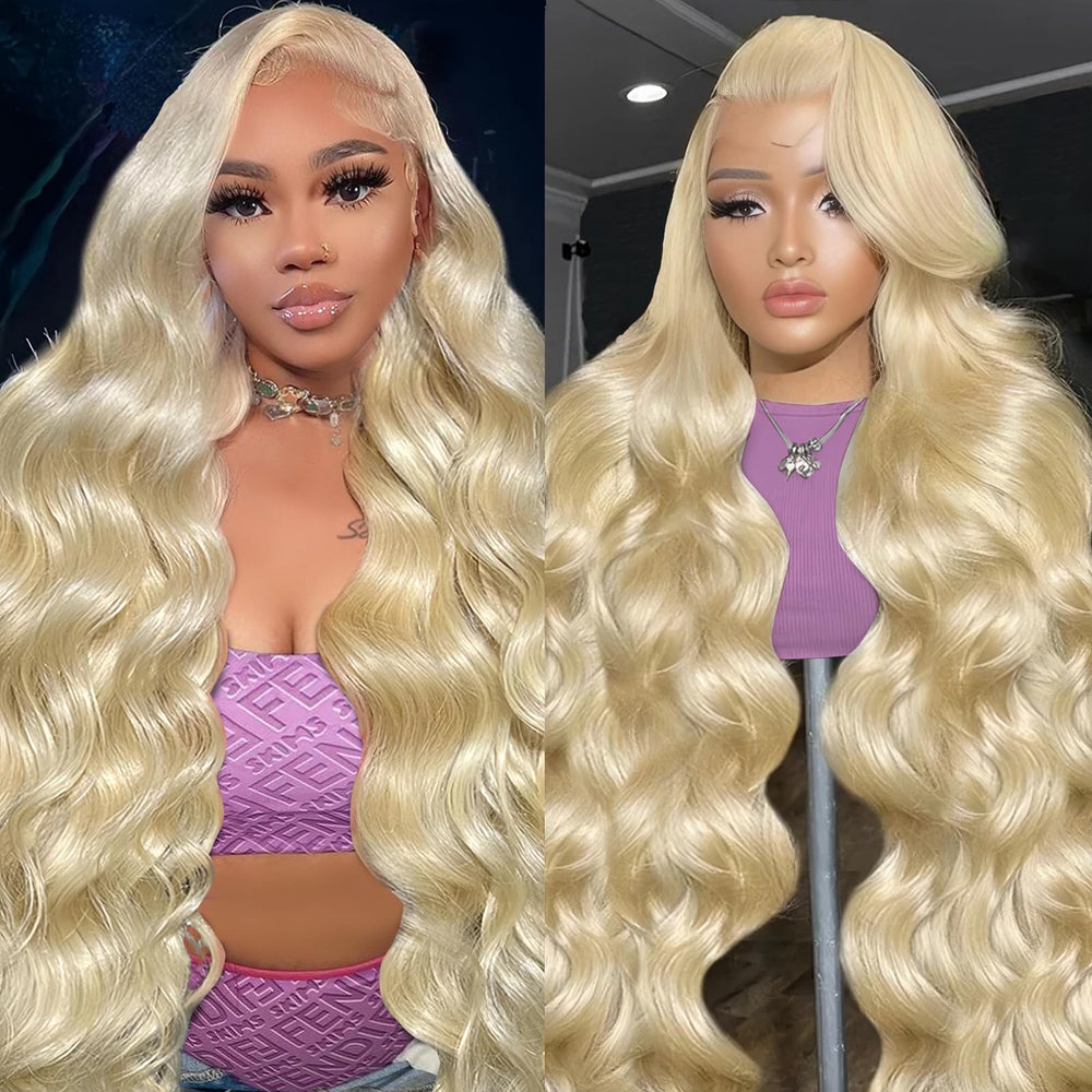 Cloudeer 28-inch 613 lace-front wig full-length view for dramatic natural blonde style