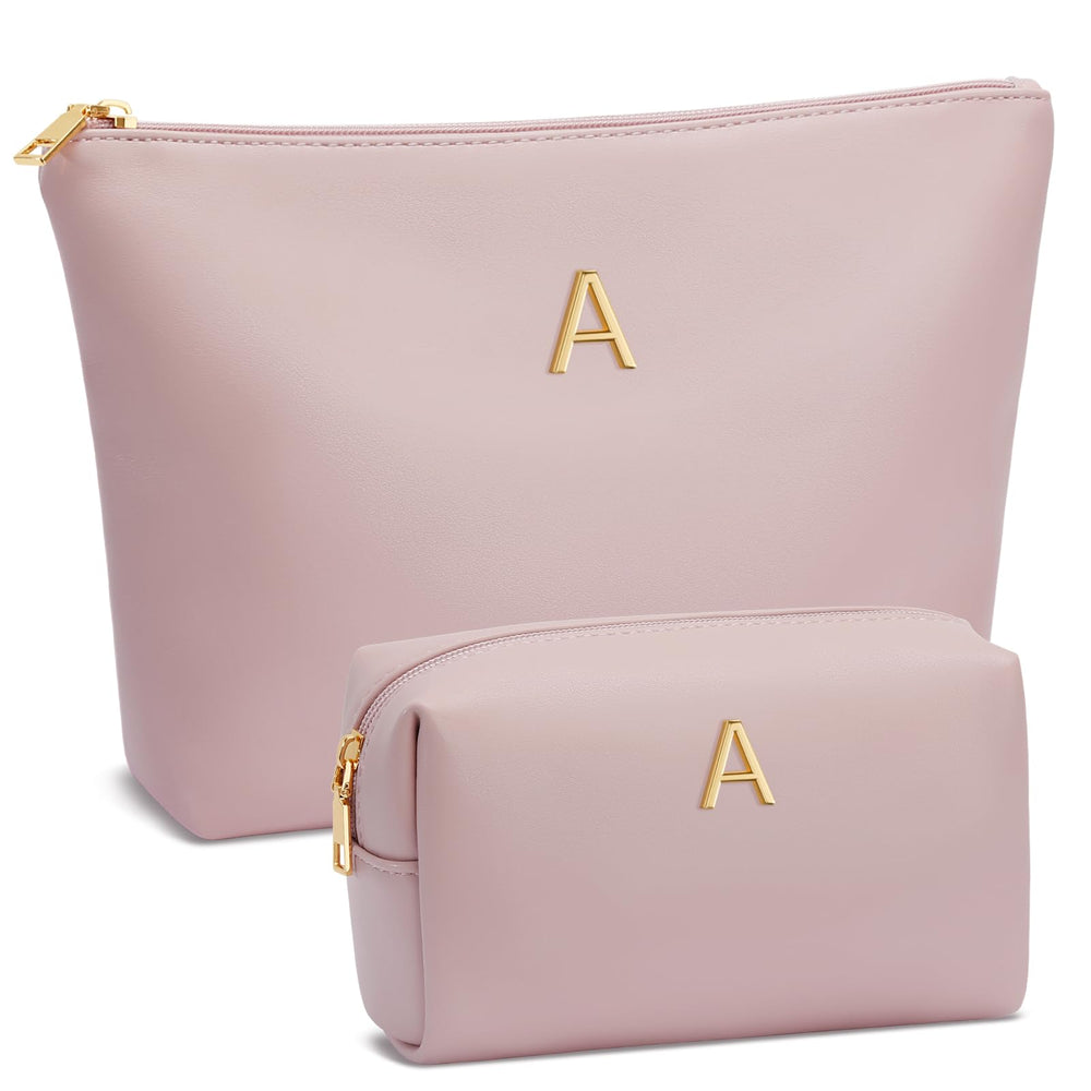 Cloudwings initial makeup bag monogram adds personalized style for on-the-go makeup.