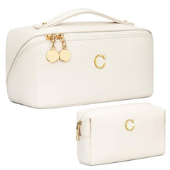 CLOUDWINGS initial makeup bag set front view shows personalized initials for a chic gift
