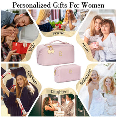 CloudWings makeup organizer bag shows two compartments for organized cosmetics on the go