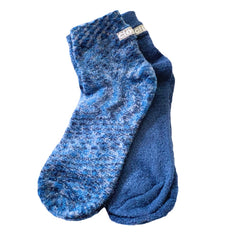 Cloudz Dreamy Blue Soft Plush Socks pack shows cozy travel comfort.