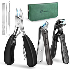 CLPPNA large podiatrist toenail clippers for thick nails, ergonomic grip for control