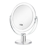 CLSEVXY vanity mirror with 1x and 15x magnification for precise makeup tweaks