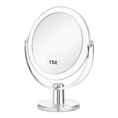 CLSEVXY vanity mirror with 1x and 15x magnification for precise makeup tweaks