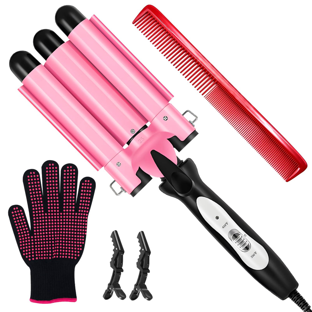 CLSYBelize 3-barrel curling iron outer view for quick, salon-like waves.