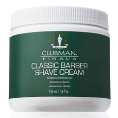Clubman Pinaud Classic Barber Shave Cream lather: rich protection for a smooth shave.