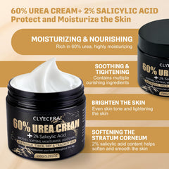 On-hand application of Clyecfra 60% Urea Cream demonstrates smoothing rough skin.