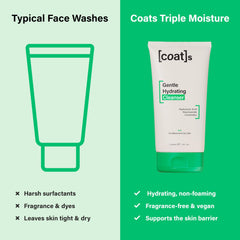 COATS cleanser ingredients with ceramides and glycerin for barrier support