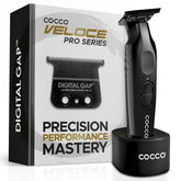 Cocco Veloce Pro Trimmer matte black front view for precise beard outlining.