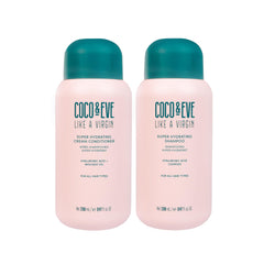 Coco & Eve Like a Virgin Shampoo bottle shows hydrating formula for dry hair.