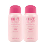 Coco & Eve Repair & Restore shampoo bottle highlighting hydrating formula for damaged hair.