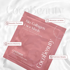 COCOBEAUTY collagen mask close-up with serum for renewal
