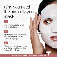 COCOBEAUTY collagen mask sheets laid out showing bio-collagen nourishment