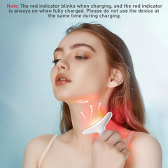 Cocobeen face-neck-tool white in hand demonstrates easy at-home treatment.