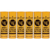 COCOCARE yellow-stick front view, compact cocoa butter for daily skin hydration.