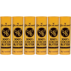 COCOCARE yellow-stick front view, compact cocoa butter for daily skin hydration.