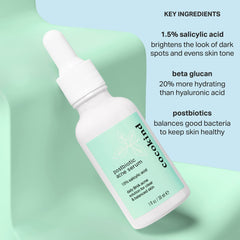 Cocokind BHA liquid exfoliant texture emphasizes skin decongestion and smoothing