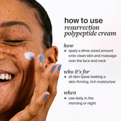 Cocokind Resurrection Polypeptide Cream used for dry skin in morning routine.