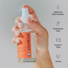Cocokind Rosewater Toner rose-hydrosol-closeup—rose hydrosol provides gentle hydration.