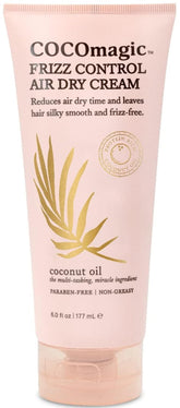 Cocomagic Frizz Control Air Dry Cream bottle offers lightweight frizz control for smoother, shinier hair.