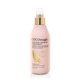 Cocomagic leave-in bottle pour for easy spray-on hydration and frizz control.