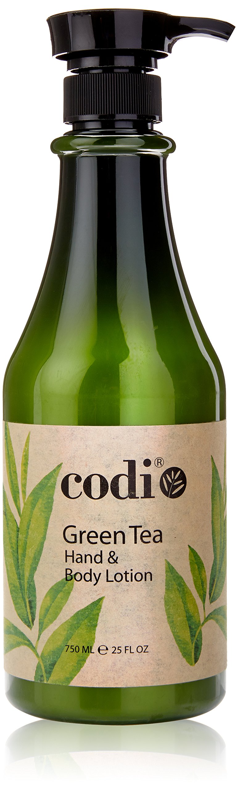 CODi Hand and Body Lotion Green Tea bottle highlights hydrating skin and refreshing aroma for daily use.