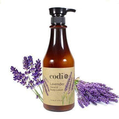 CODi Lavender Lotion ingredients highlight organic oils and essential vitamins A D E K.