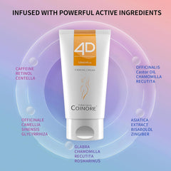 Applying Coinore B Flat Belly Firming Cream to the belly area for smooth feel.