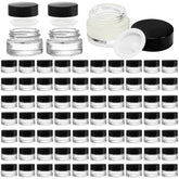 Coloch 90-pack 5ml glass jar with black lid for cosmetics samples and travel
