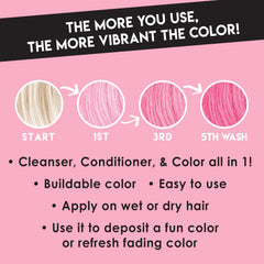 Color Lux Blush: muestra la aplicación en cabello para color gradual.
