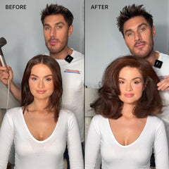 COLOR WOW applying foam to damp hair for instant lift